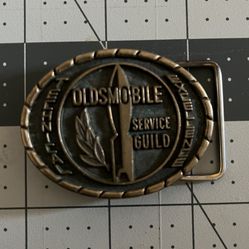 Nice Rare BrassVintage Oldsmobile Technical Excellence Service Guild Belt Buckle