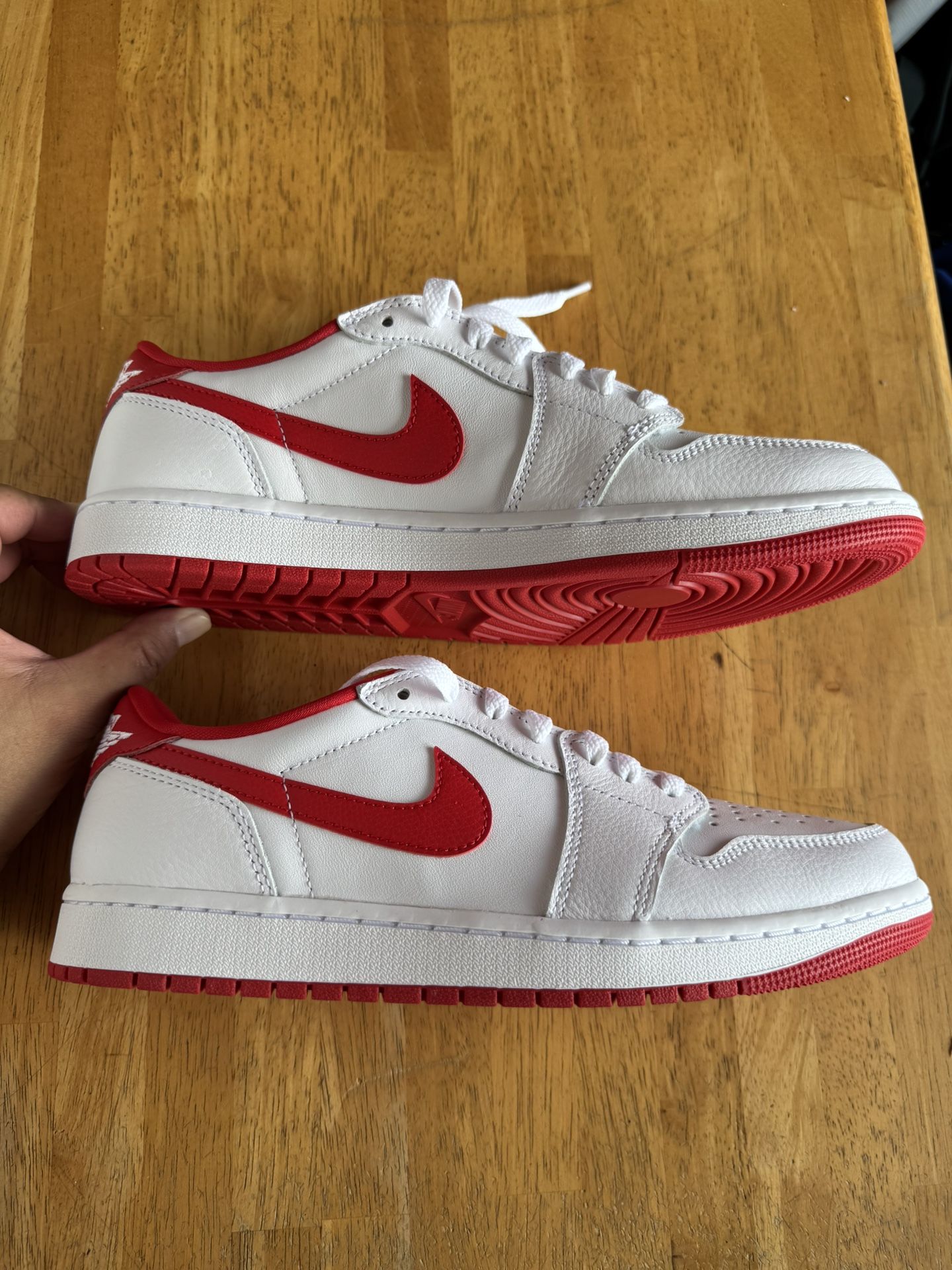 New Nike Air Jordan 1 Retro Low OG White University Red Shoes Men’s 10
