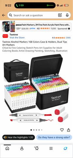Taotree 168-Color Dual Tip Alcohol Art Markers