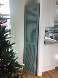 Large Wood Shutters - Teal Green
