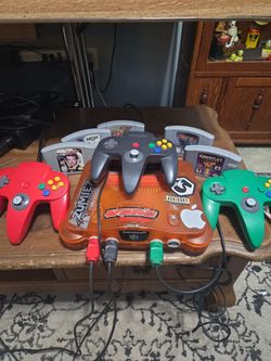 Atomic fire orange N64 and games