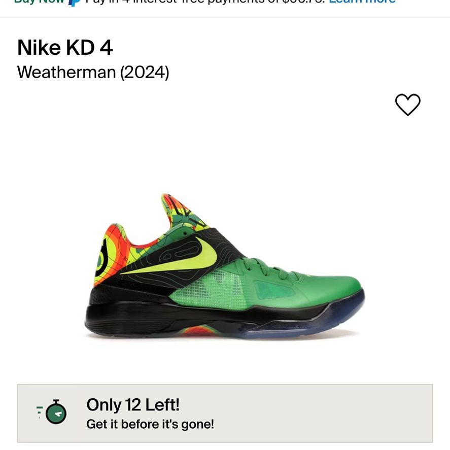 Nike KD 4 Weatherman Size 8-13 Price Varies