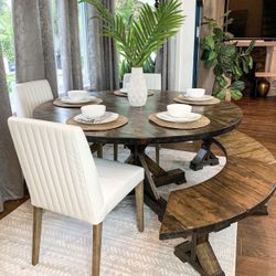 Custom Built Dining Table Solid wood Farmhouse Set Modern Rustic Bench Country Oval Round Counter Breakfast Height  Farm House 