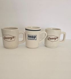 VINTAGE 🔥RARE & HARD TO FIND! COLLECTIBLES ✨️☕️These are (3) Amazing COLLECTORS MUGS! (2) DENNY'S & (1) IHOP Coffee Mugs. 
☕️DENNY'S Mug features the