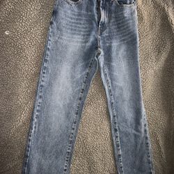 Straight Leg Blue Jeans 