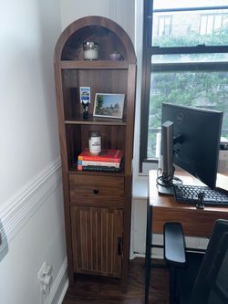 Narrow Tall Storage Cabinet with Door and Drawer