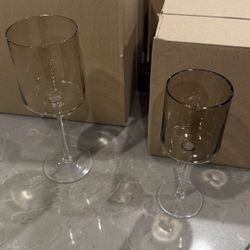 CB2 Smoked Wine Glasses – Set of 26 – Excellent Condition