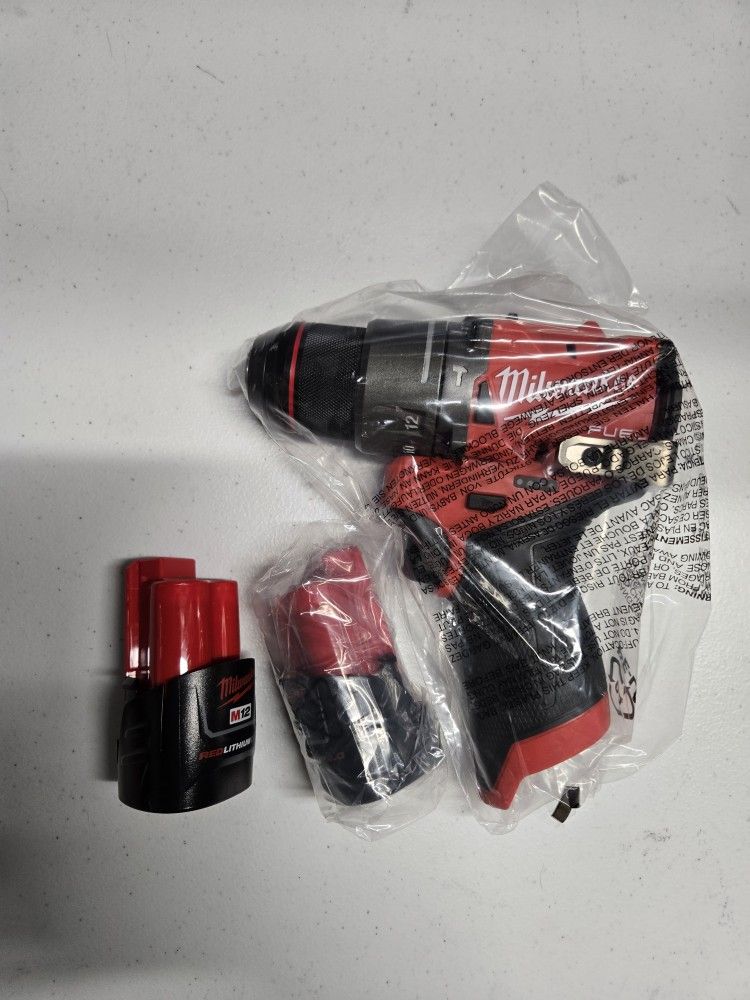 Milwaukee M12 FUEL Hammer Drill And Batteries FIRM PRICE