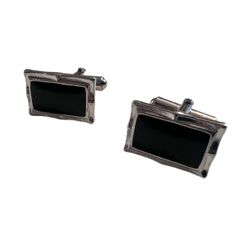 Black and silver tone cufflinks in great condition.    Use for business, formal event and wedding.  
