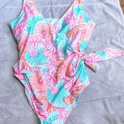 Women's Pink Floral Swimsuit 