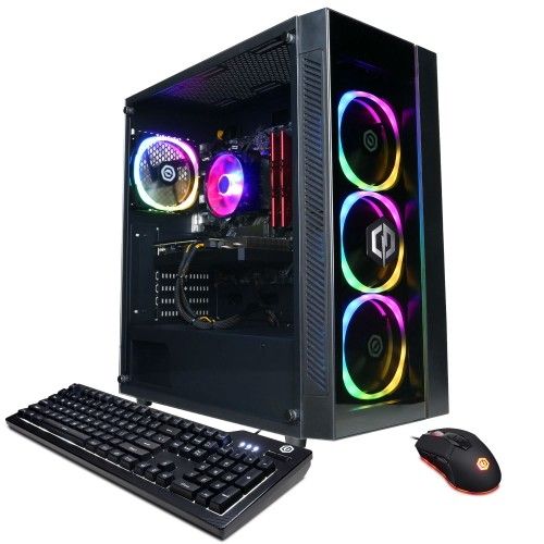 CyberPowerPC Gamer Master Gaming Desktop, AMD Ryzen 5 5500, 16GB, AMD Radeon RX 6700 10GB, 500GB SSD, Black, GMA6800WST