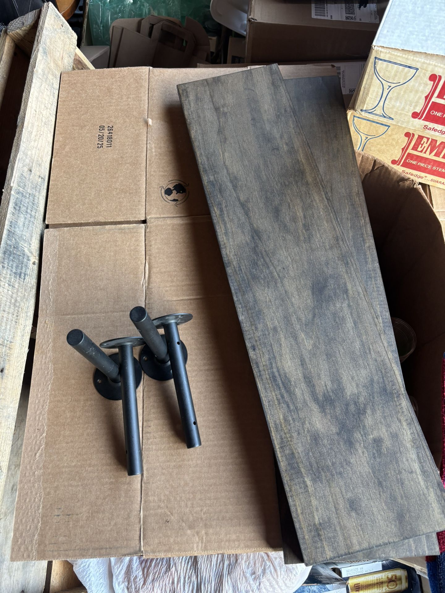 Wood Pipe Shelves (2)