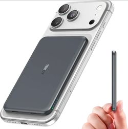 5000mAh Slim Wireless Magnetic Power Bank with USB C Charging