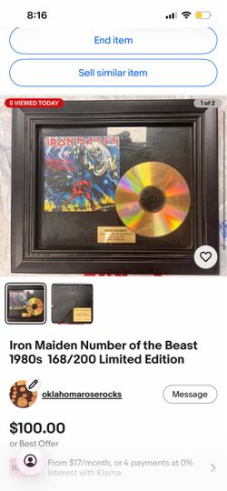 Iron maiden record a limited edition