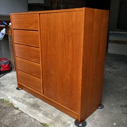 Vintage Mid Century Modern Teak Highboy Dresser