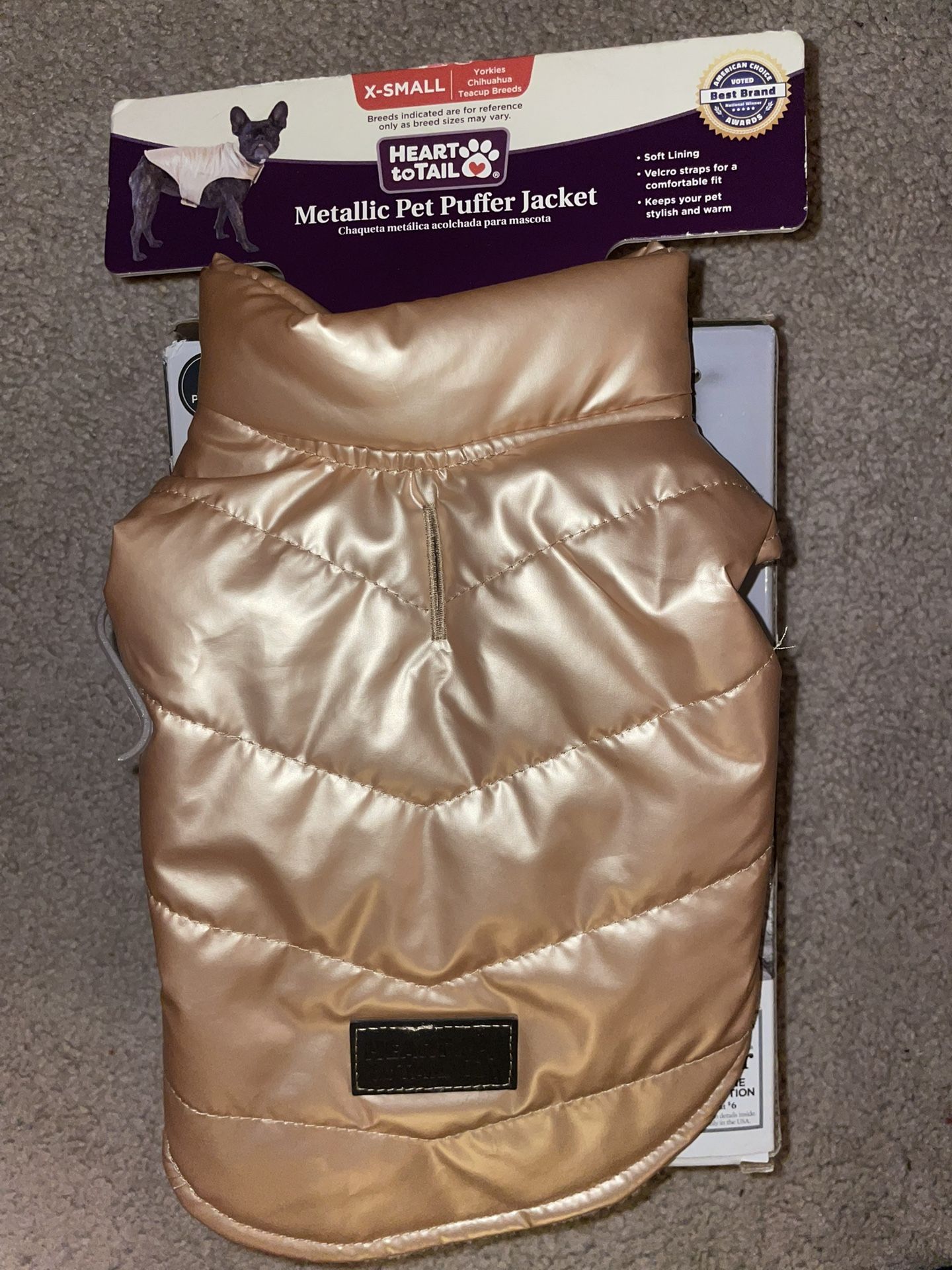 Metallic Pet Puffer Jacket