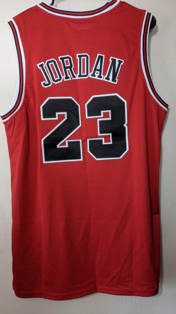 Red Jordan Jersey Sizes M Thru 3X New In Plastic