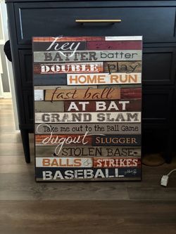 wooden baseball decor