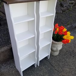 Vintage Solid Wood Storage Shelves/ Bookshelves