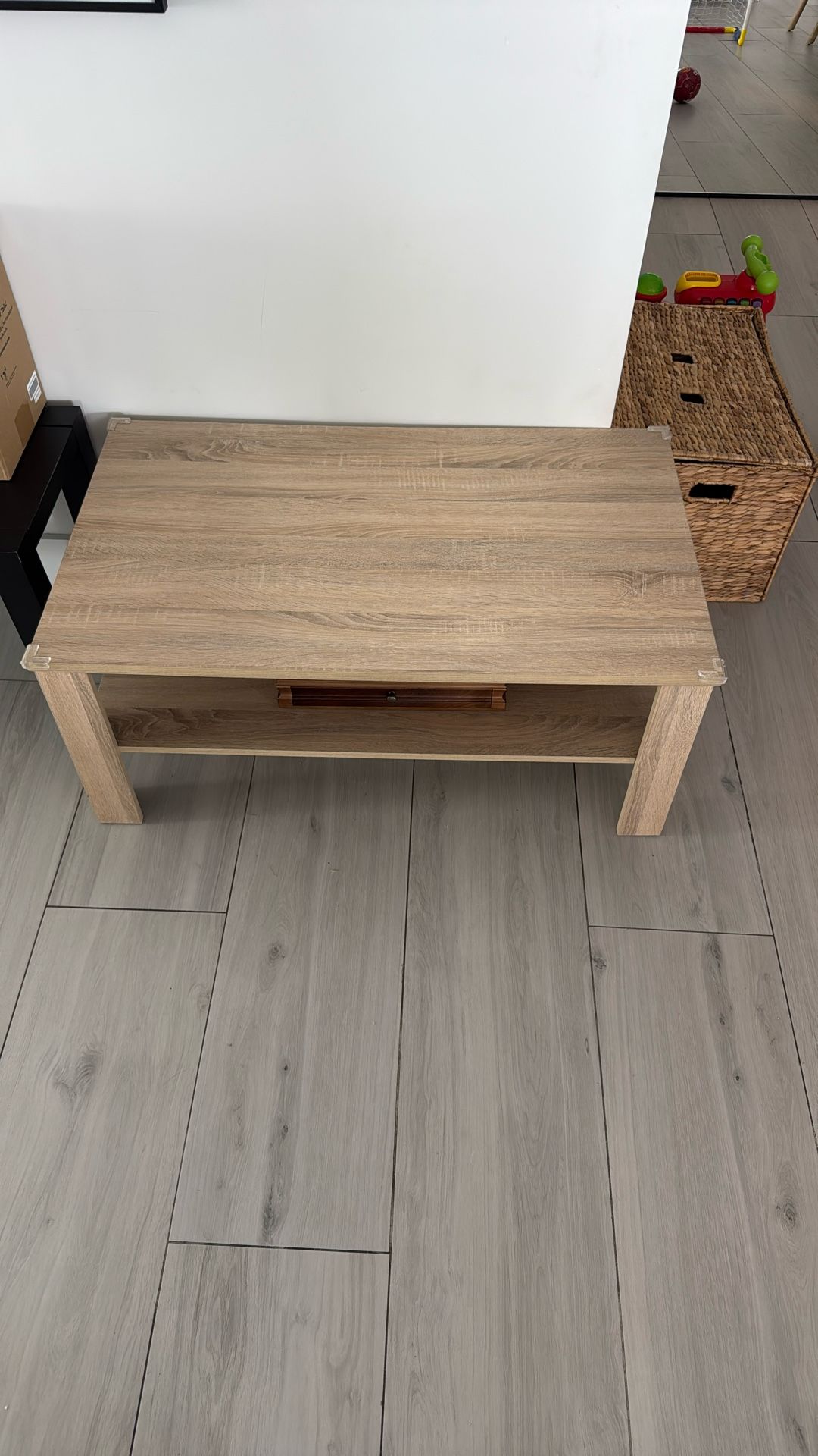 Light Wood Modern Coastal Coffee Table
