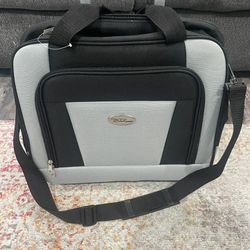 Bella Russo Black & Gray Rolling Laptop Or Over The Shoulder Bag