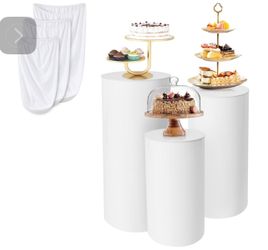 3Pcs Cylinder Stands for Party Round Pedestal Stand 