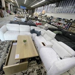 White super soft cloud recliner sofa