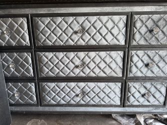 Dresser and bed frame with head board also.