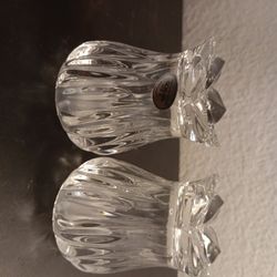 EXQUISITE Pair of Gorham Crystal Etched 3" S/P Shakers Made in Germany.
