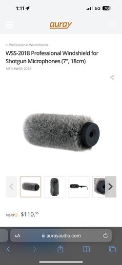 Auray Professional Windshield for shotgun microphone