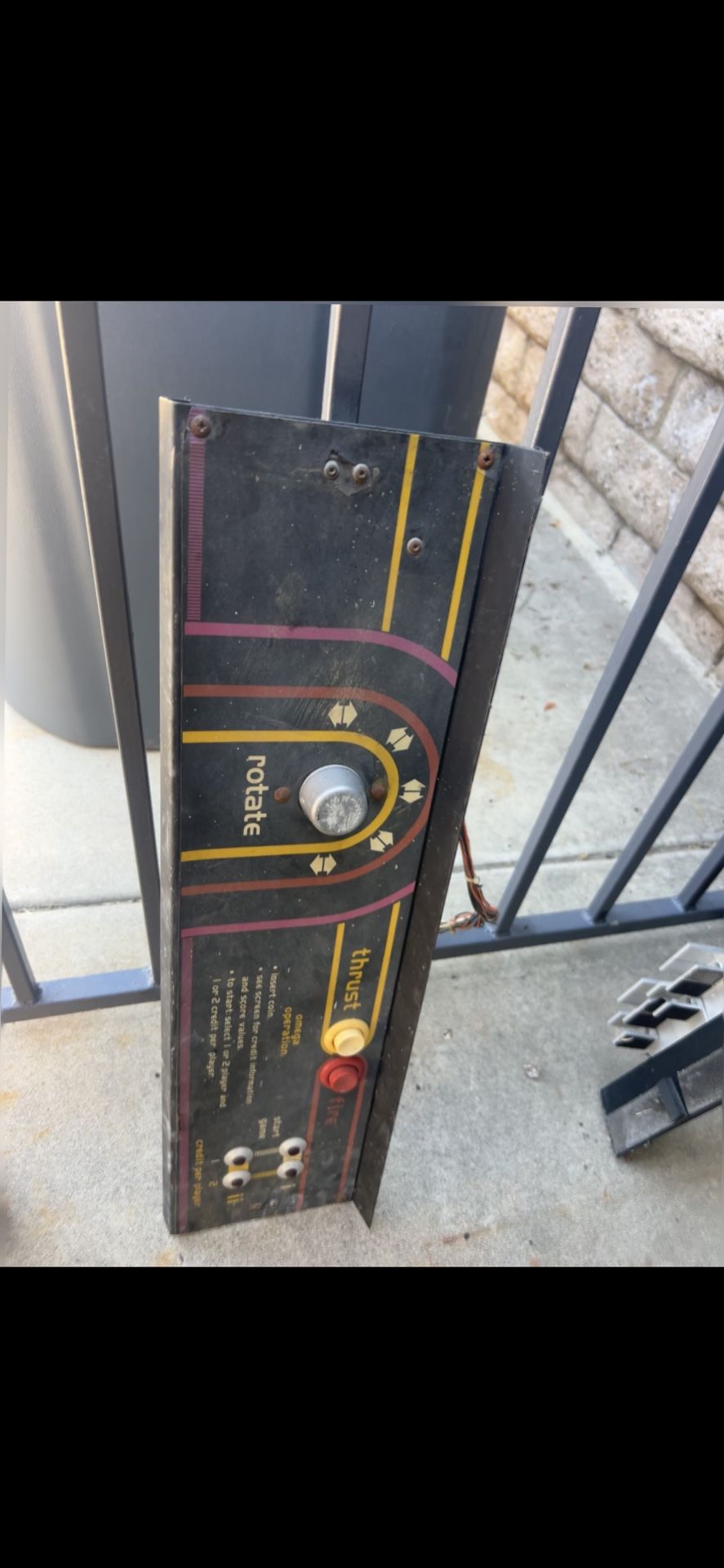 Omega Race Control Panel Arcade Video Game Part