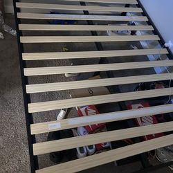 Black queen size metal bed frame