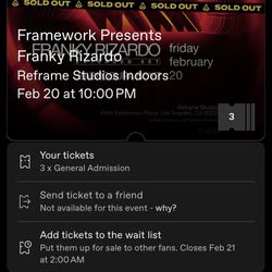 Franky Rizardo Reframe Tickets