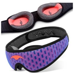 Manta Pro Sleep Mask - 100% Light Blocking Sleep Mask for Side Sleepers, Breathable and Comfortable, Spacious & Zero Pressure for Long Lashes, Perfect