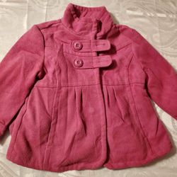 Girls Wool Jacket Coat Size 2t Toddler Pink