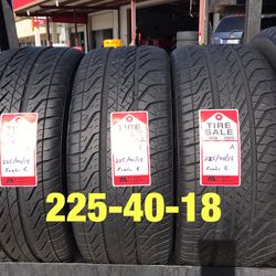 2 used tires 225/40/18 Kumho Ecsta
