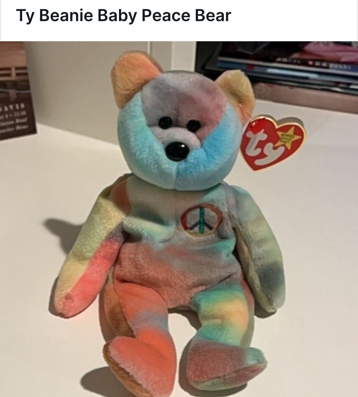 Peace Bear Beanie Baby Rare Color Markings