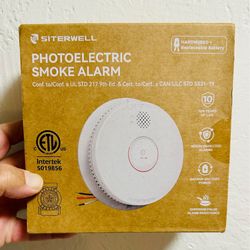 Siterwell Hardwired Interconnected Photoelectric Smoke Alarm with 9V Battery Backup (GS562A)