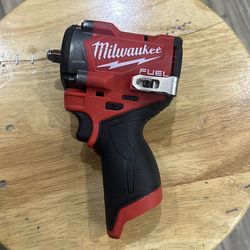 Milwaukee M12 FUEL 12V Lithium-Ion Brushless Cordless Stubby 3/8 in. Impact Wrench (Tool-Only)