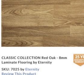 Eternity Laminate wood flooring, one and 1/2 boxes