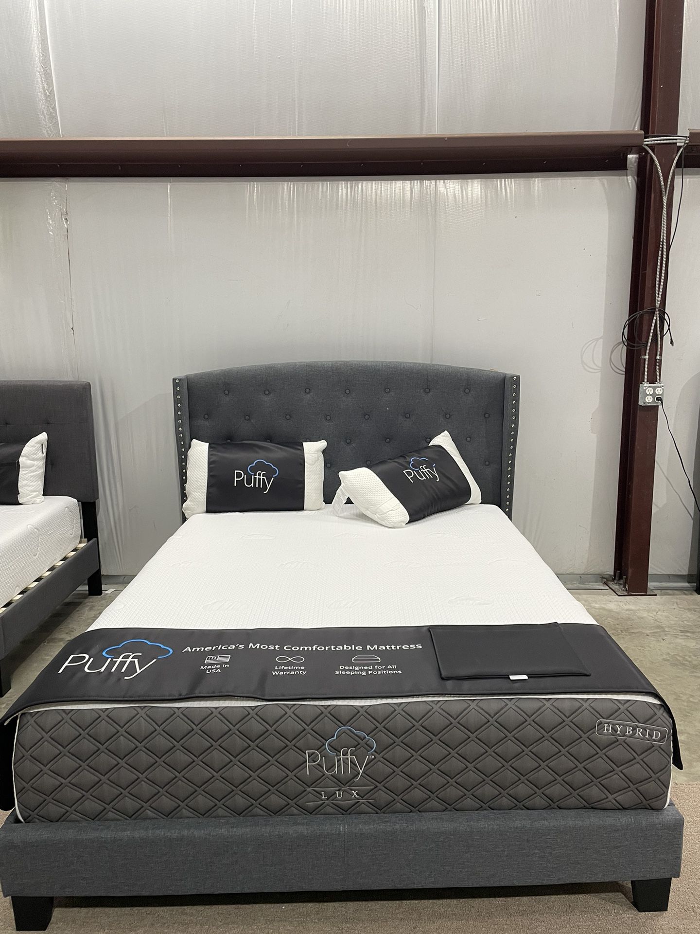 Dark Grey/Spruce Platform Bed