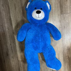 BLUE TEDDY BEAR PLUSH 28”