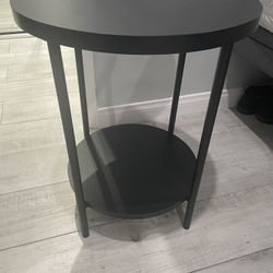 Black Wooden End Table 