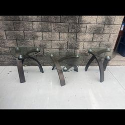 3pc glass table set 