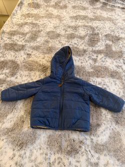 Toddler Blue Puffer Jacket with Hood