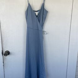 Furlough Sale - Blue H & M silk wrap dress