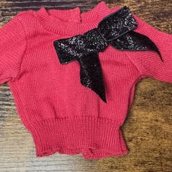 American Girl Doll Sparkle Bow Sweater