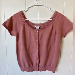 Women's Pink Button-Up Top