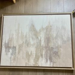 beautiful neutral canvas framed painting 