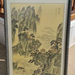 Wu Li Chinese Landscape Artwork On Silk